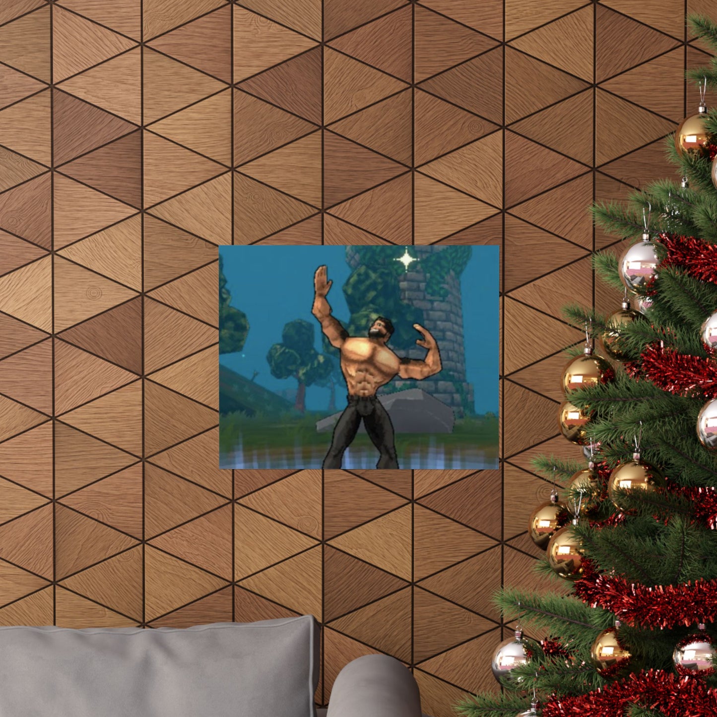 Megabonk Megachad Poster — Muscular Fantasy Character Wall Art