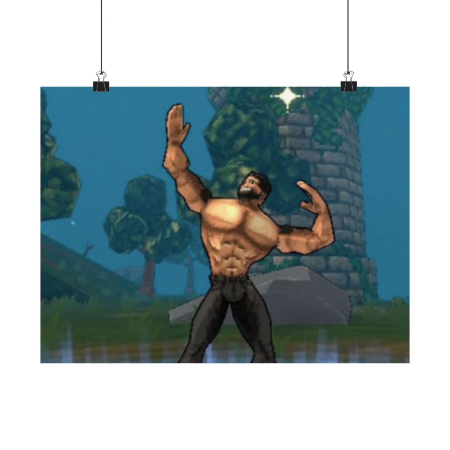 Megabonk Megachad Poster — Muscular Fantasy Character Wall Art