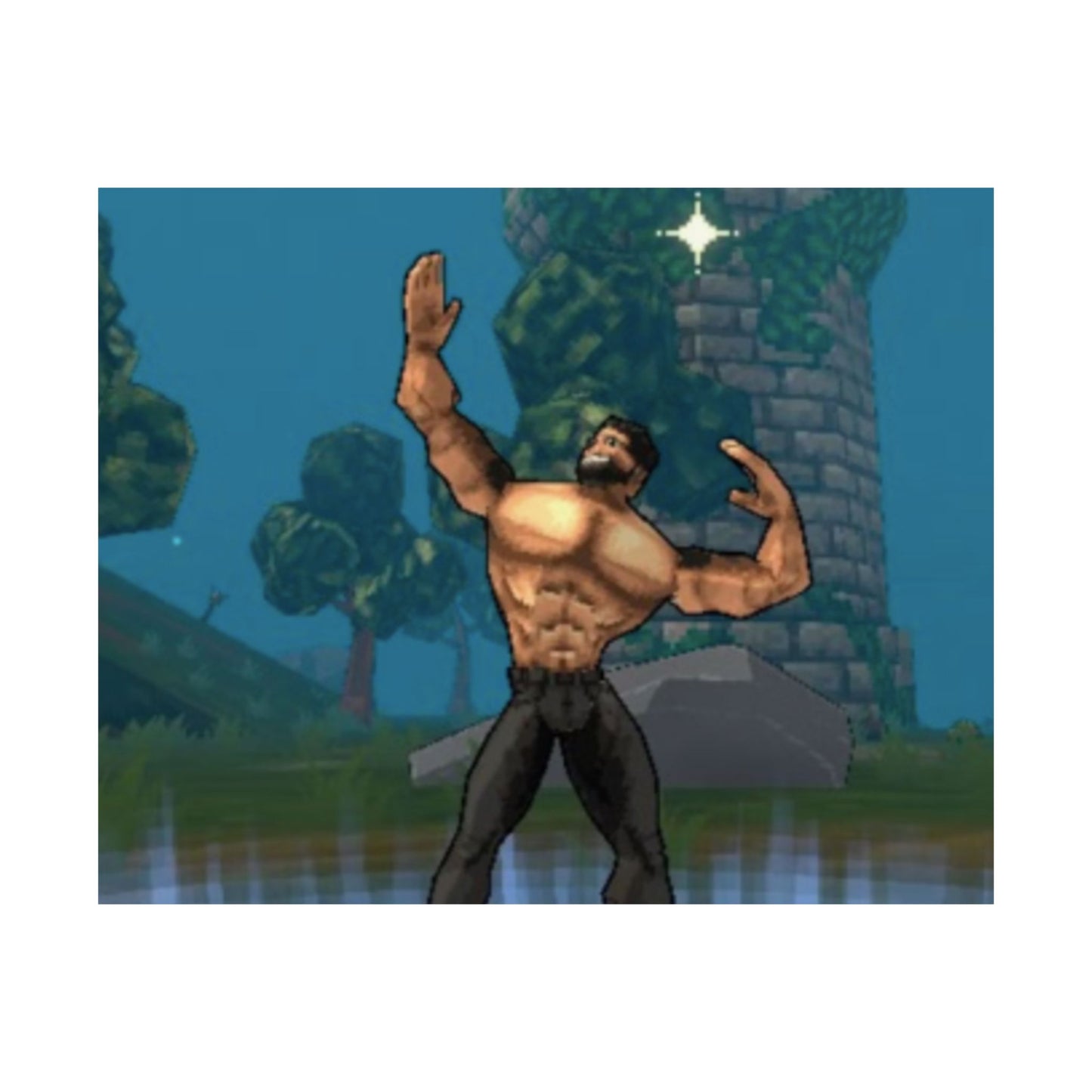 Megabonk Megachad Poster — Muscular Fantasy Character Wall Art