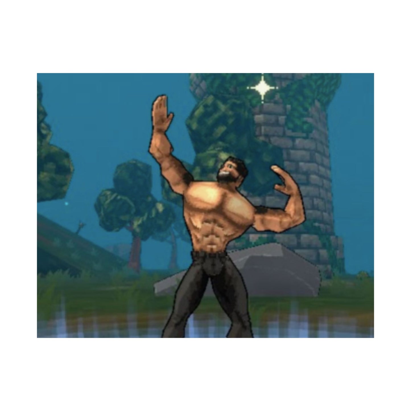 Megabonk Megachad Poster — Muscular Fantasy Character Wall Art