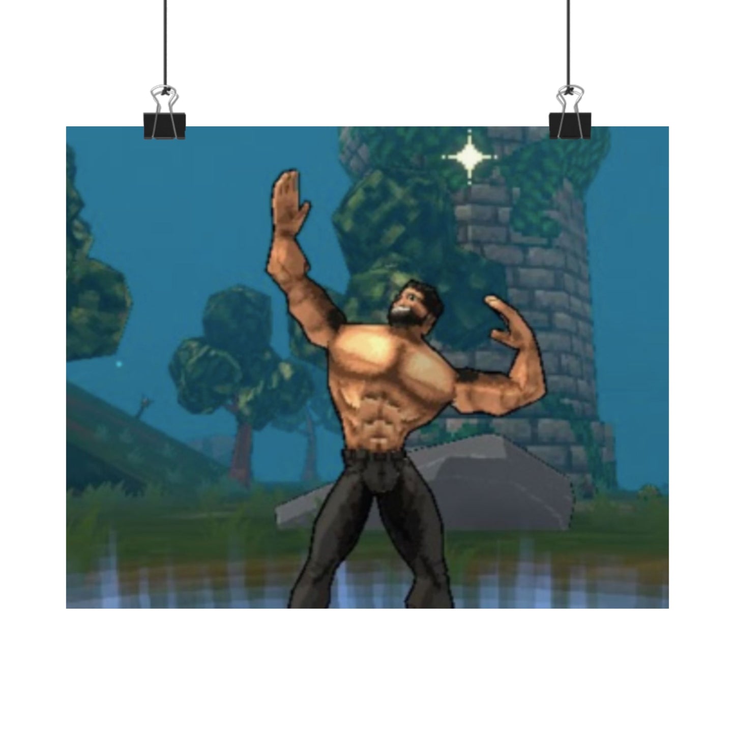 Megabonk Megachad Poster — Muscular Fantasy Character Wall Art