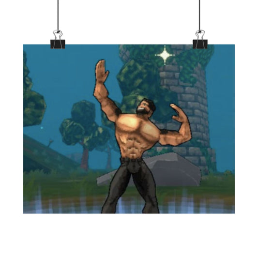 Megabonk Megachad Poster — Muscular Fantasy Character Wall Art