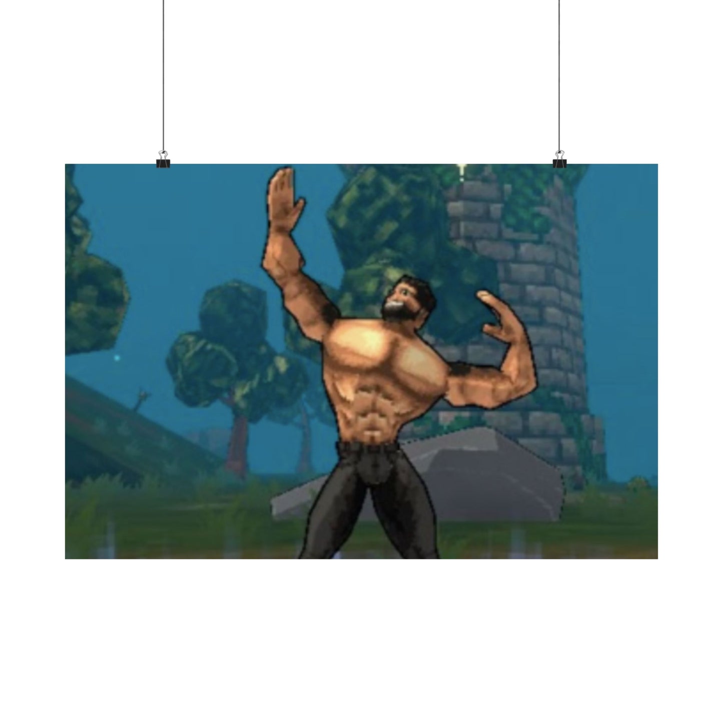 Megabonk Megachad Poster — Muscular Fantasy Character Wall Art
