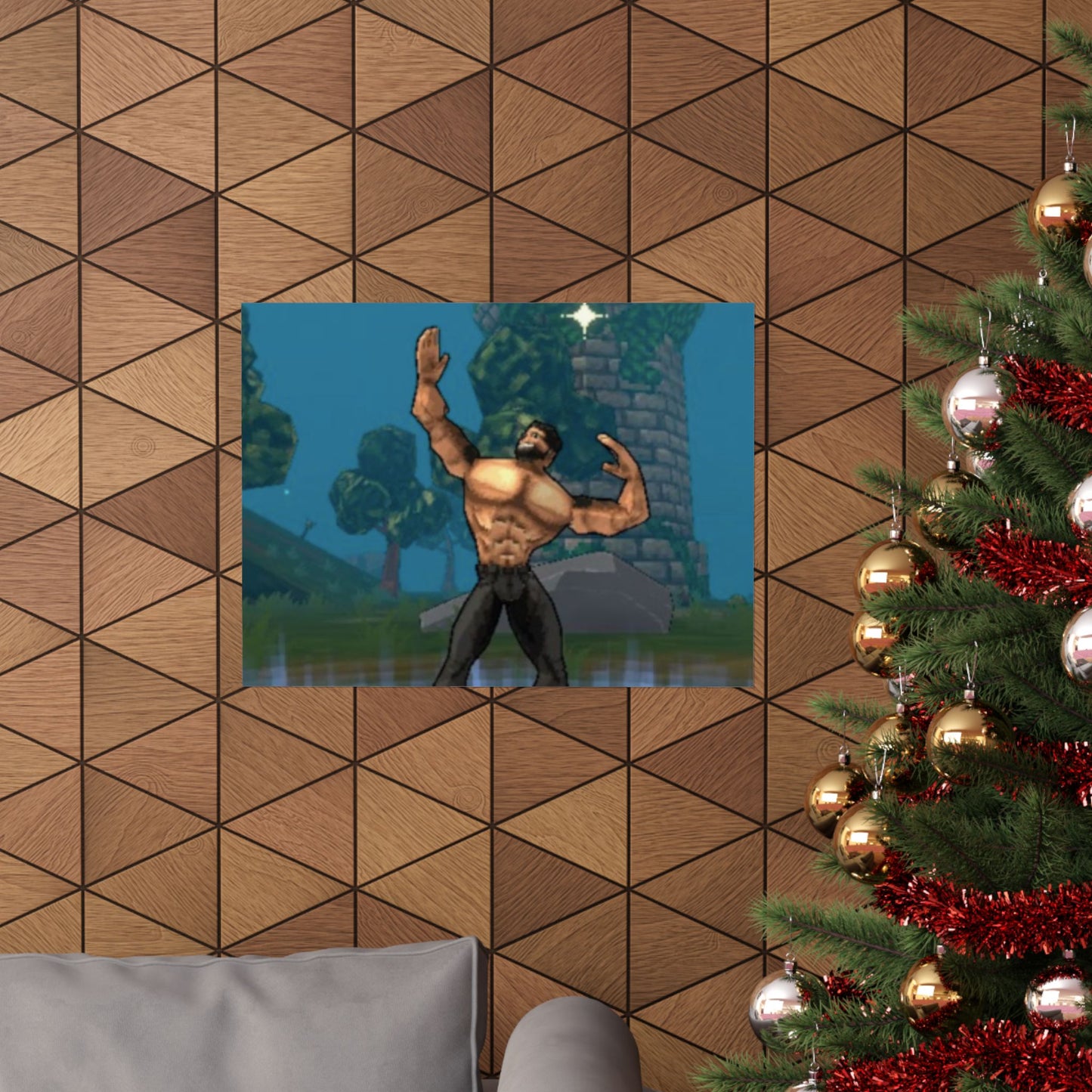 Megabonk Megachad Poster — Muscular Fantasy Character Wall Art