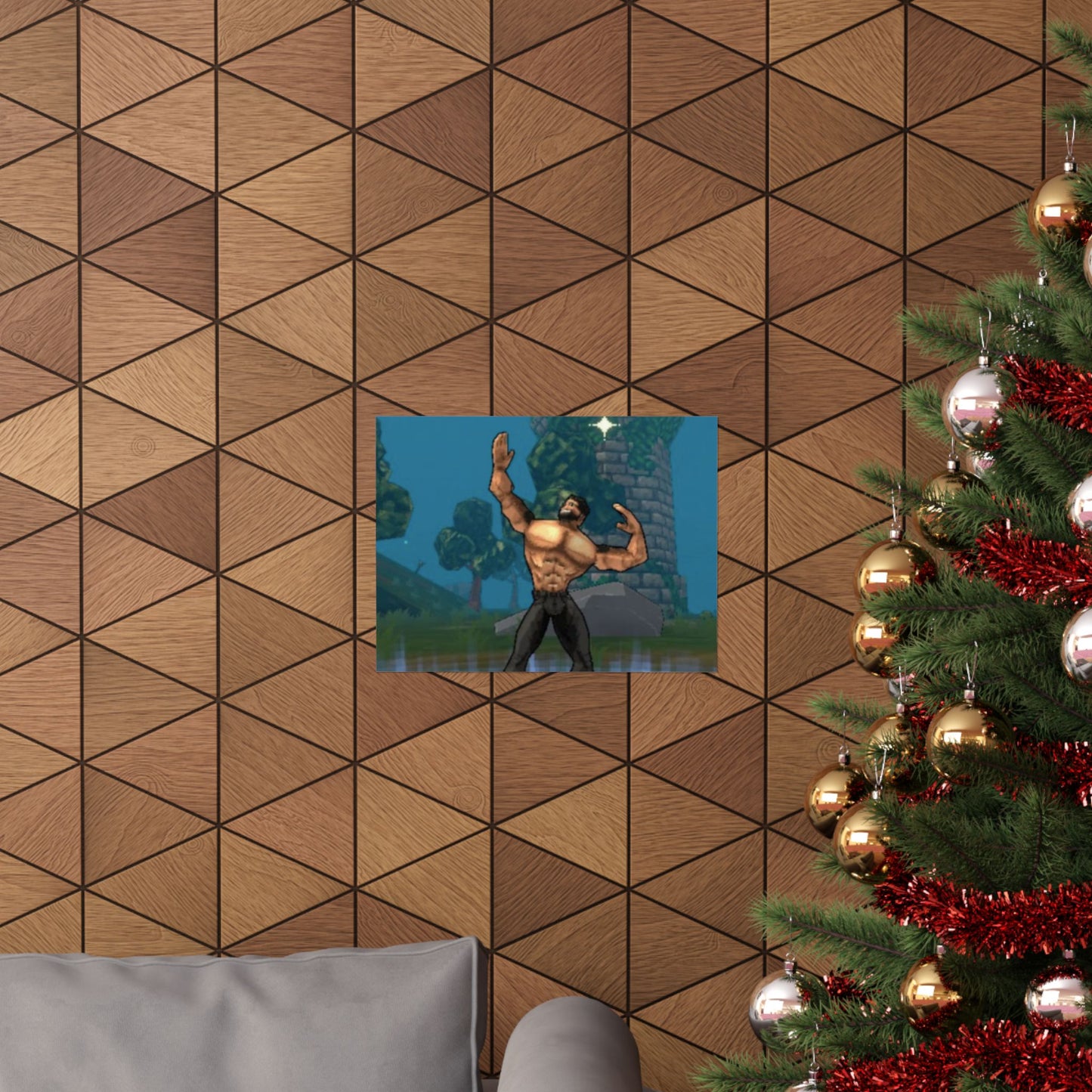 Megabonk Megachad Poster — Muscular Fantasy Character Wall Art